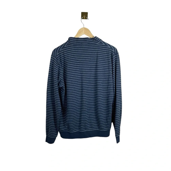 Peter Millar Men’s Halifax Striped Quarter Zip Pullover in Navy/Blue Size M - Picture 3 of 8